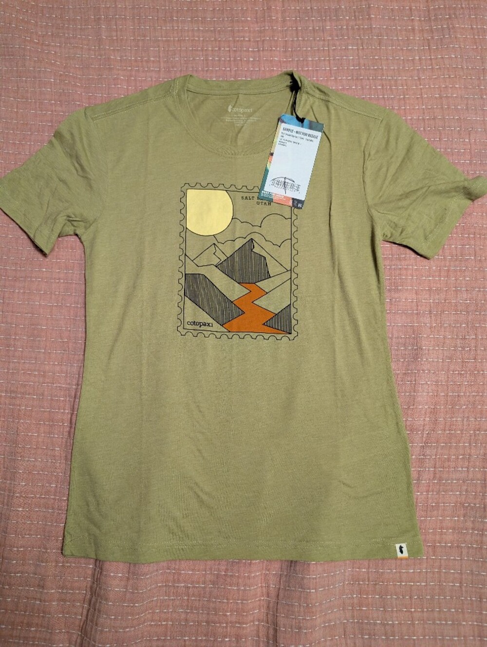 cotopaxi Post Stamp Organic T-Shirt - Salt Lake City, Lemongrass